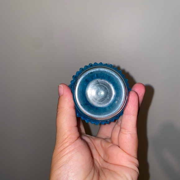 Fenton Blue Opalescent Hobnail Glass Vase - Picture 3 of 4